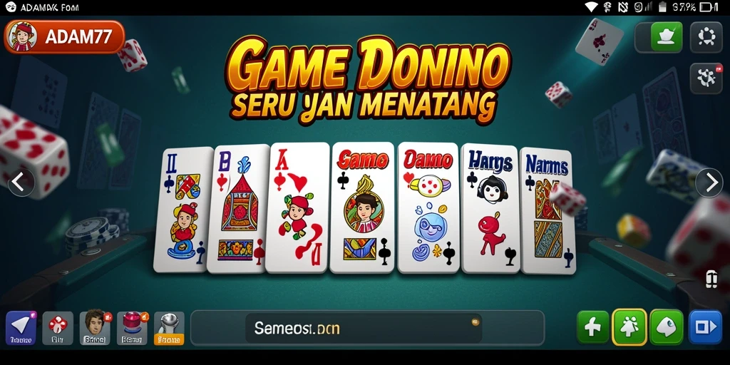 Screenshot gameplay ADAM77 yang menunjukkan aksi seru permainan domino.