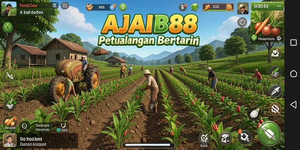 Tampilan gameplay AJAIB88 yang memukau dengan elemen pertanian yang interaktif.