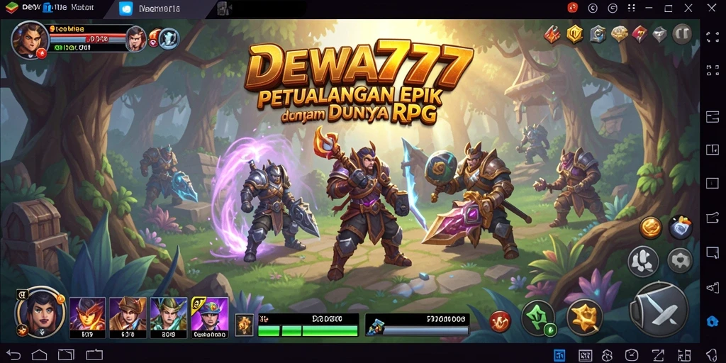 Tampilan gameplay epik dalam dunia RPG DEWA777.