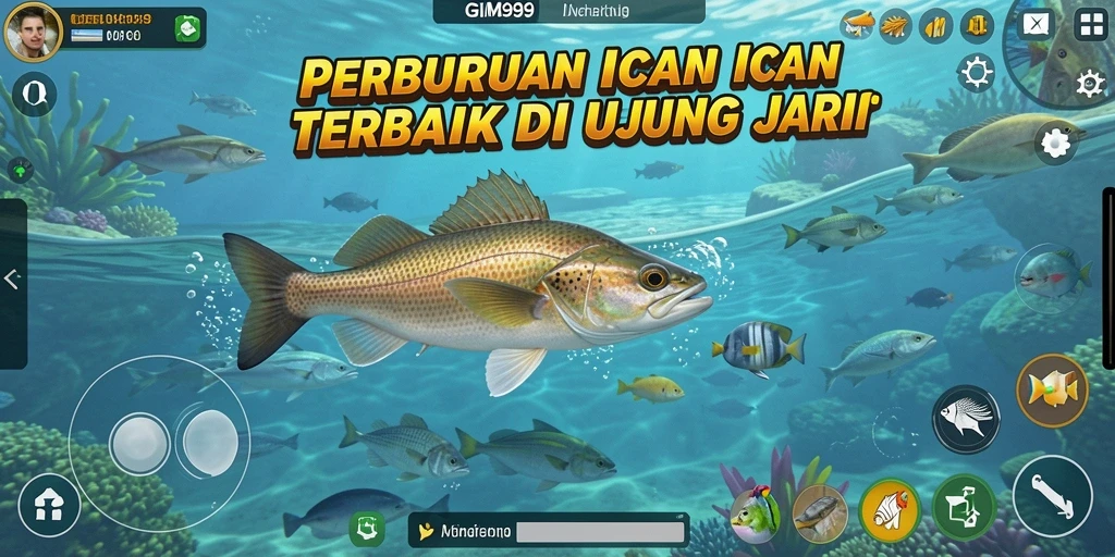Tangkapan layar dari gameplay seru GIM999 saat menembak ikan.