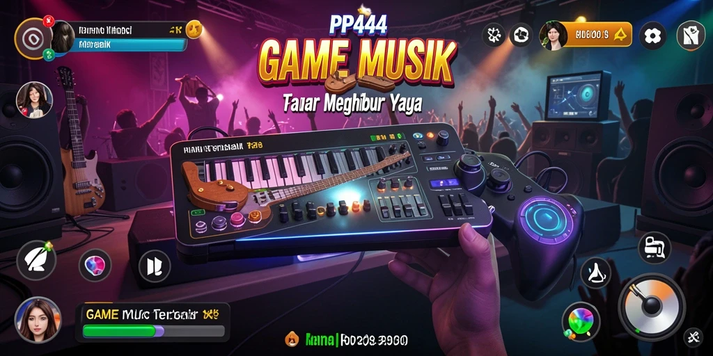 Tampilan gameplay yang seru dalam aplikasi PP444 saat bermain musik.