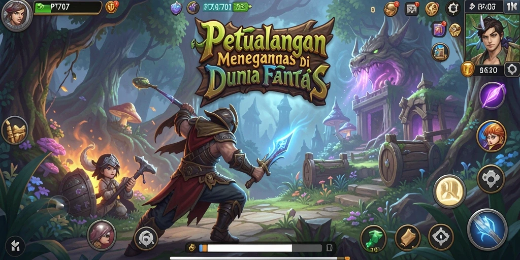 Tangkapan layar PT707 menampilkan gameplay penuh aksi dan petualangan.