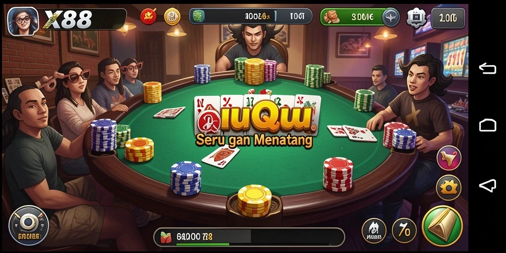 Tampilan gameplay QiuQiu yang seru di X88.